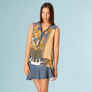 {Hale Bob} Floral Silk Tunic Blouse